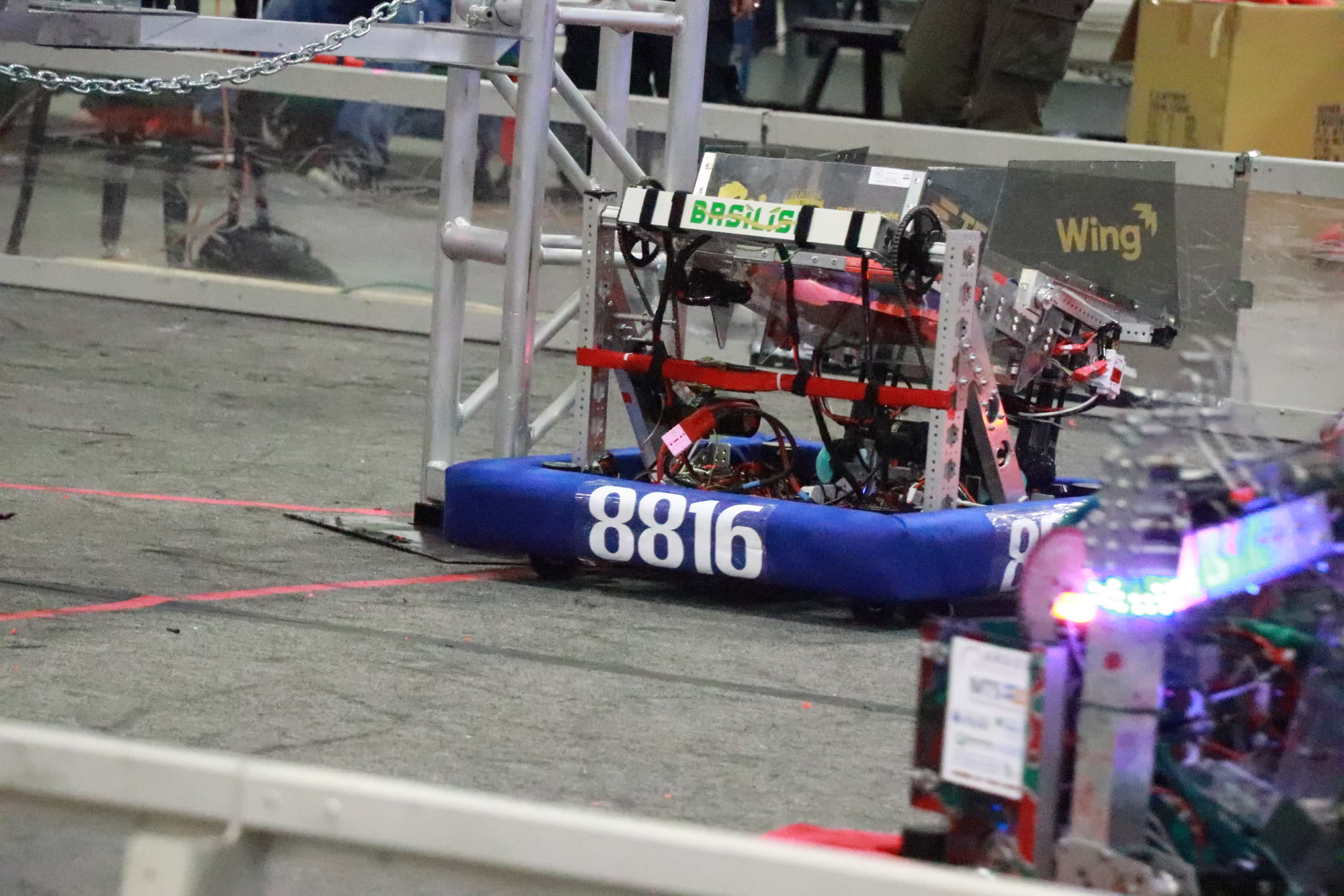 8816 robot on the competition field